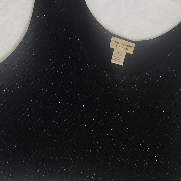 Apostrophe Black Sleeveless Scoop Neck Tank Top 2X - Picture 11 of 11